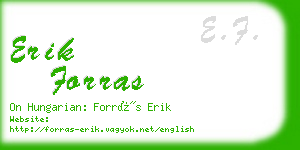 erik forras business card